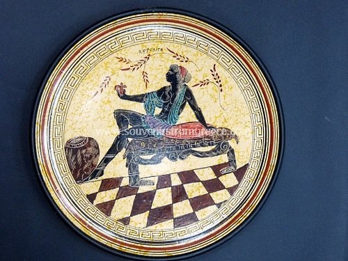 Souvenirs from Greece: Goddess Aphrodite greek ceramic plate Greek pottery Free designed pottery Remarkable free designed greek pottery, hand-painted greek ceramic plate of Aphrodite, the ancient greek goddess of love and beauty.