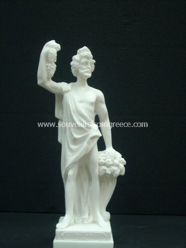 Souvenirs from Greece: Greek alabaster statue of Dionysus Greek statues Alabaster statues Marvelous souvenirs from Greece handmade alabaster statue of Dionysus the ancient greek God of wine, attractive greek gifts.
