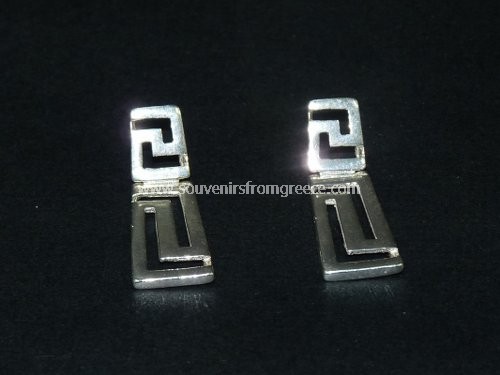 Souvenirs from Greece: GREEK KEY EARRINGS Greek jewellery Jewellery Sets Charming greek souvenirs handmade greek jewellery greek key earrings, the symbol of eternity made from sterling silver 925 weighing 6g. Beautiful greek gifts for loved ones.