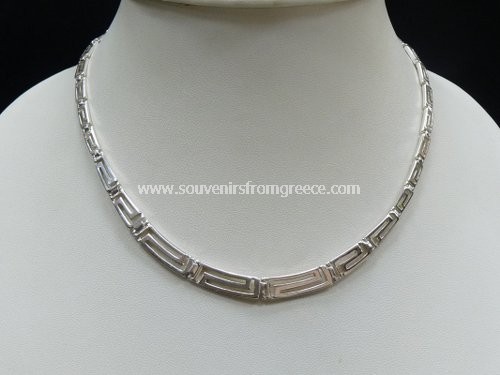 Souvenirs from Greece: GREEK KEY NECKLACE Greek jewellery Jewellery Sets Fantastic greek souvenir handmade greek jewellery greek key necklace, the symbol of eternity made from sterling silver 925 weighing 22g. Beautiful greek gifts for loved ones