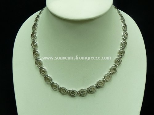 Souvenirs from Greece: GREEK SPIRAL NECKLACE  Greek jewellery Jewellery Sets Lovely greek souvenirs handmade greek jewellery spiral necklace, the circle of life made from sterling silver 925 weighing 32g. Ideal greek gifts for loved ones.