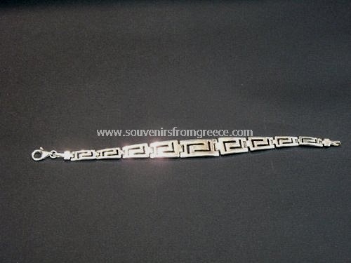 Souvenirs from Greece: GREEK KEY BRACELET Greek jewellery Jewellery Sets Unique souvenirs from Greece handmade greek jewellery greek key bracelet, the symbol of eternity made from sterling silver 925, weighing 12g. Special greek gifts for loved ones