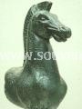 Souvenirs from Greece: Parthenon bronze horse statue Greek statues Bronze statues Classic greek statue handmade greek bronze statue of the acropolis horse, replica of the marble sculpture "Forepart of a horse" found in the Acropolis, now on display at the Acropolis museum. The bronze sculpture sits on a bronze base and is one of the must have greek art gifts.