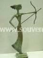 Souvenirs from Greece: Bronze statue of Artemis the greek goddess of the hunt. Greek statues Bronze statues Attractive greek souvenirs handmade greek bronze statue of Artemis, the ancient greek goddess of  the hunt, wild animals,  childbirth, virginity and young girls, bringing and relieving disease in women. The bronze sculpture sits on a bronze base, depicts the goddess as a huntress carrying a bow and arrow. A lovely decorative greek art gift.