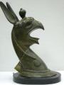 Souvenirs from Greece: Griffin greek bronze statue Greek statues Bronze statues Among the rarest souvenirs from Greece handmade bronze statue of griffin or gryphon the legendary creature of ancient greek mythology with the body of a lion and the head and wings of an eagle, a symbol of divine power, known for guardian known for guarding treasure. The bronze sculpture sits on a marble base and is one of the truly unique greek art decorative gifts.