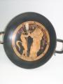 Souvenirs from Greece: GOD DIONYSOS AND SATYROS GREEK RED FIGURED KILIX Greek pottery Ancient greek vessels Special greek souvenirs kilix with god Dionysos and Satyros replica of the original found in the Munich museum 450 B.C. Excellent greek gifts.