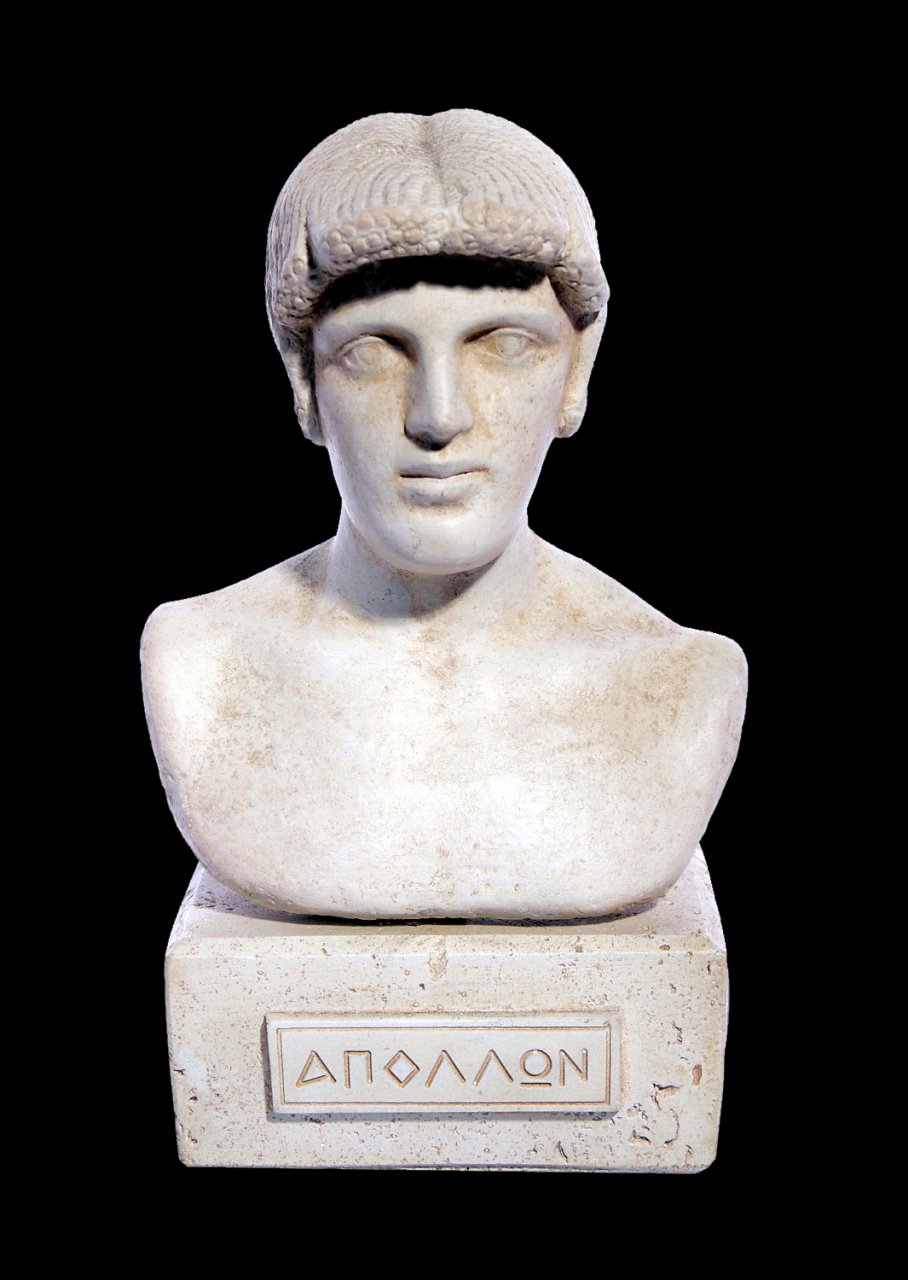 Apollo greek plaster bust statue