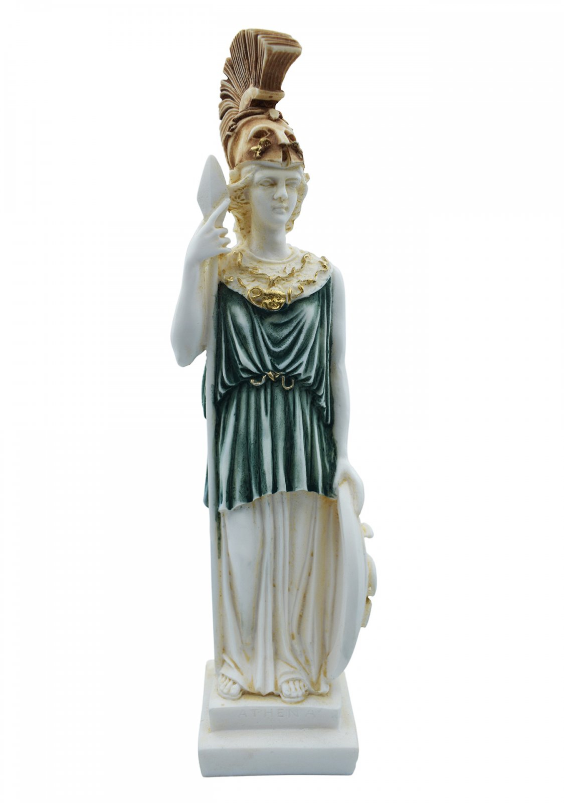 Goddess Athena, greek alabaster statue with color