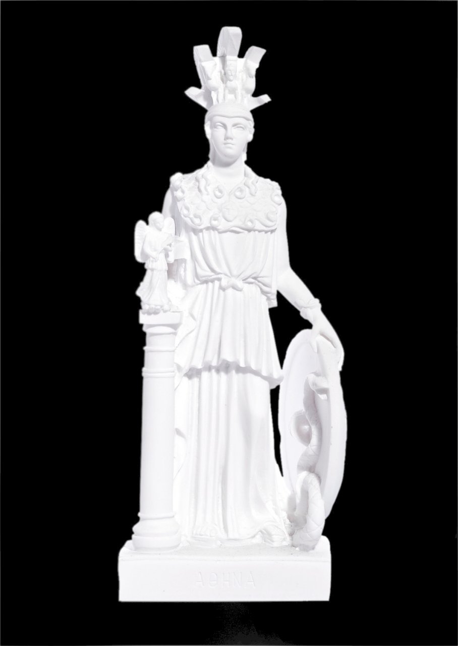 Greek small alabaster statue of Athena the Goddess of wisdom 