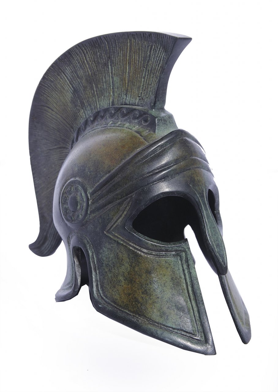 Greek bronze statue of Athenian helmet