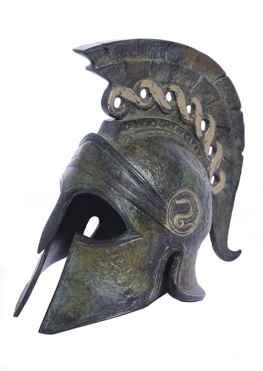 Greek bronze statue of a helmet from Argos