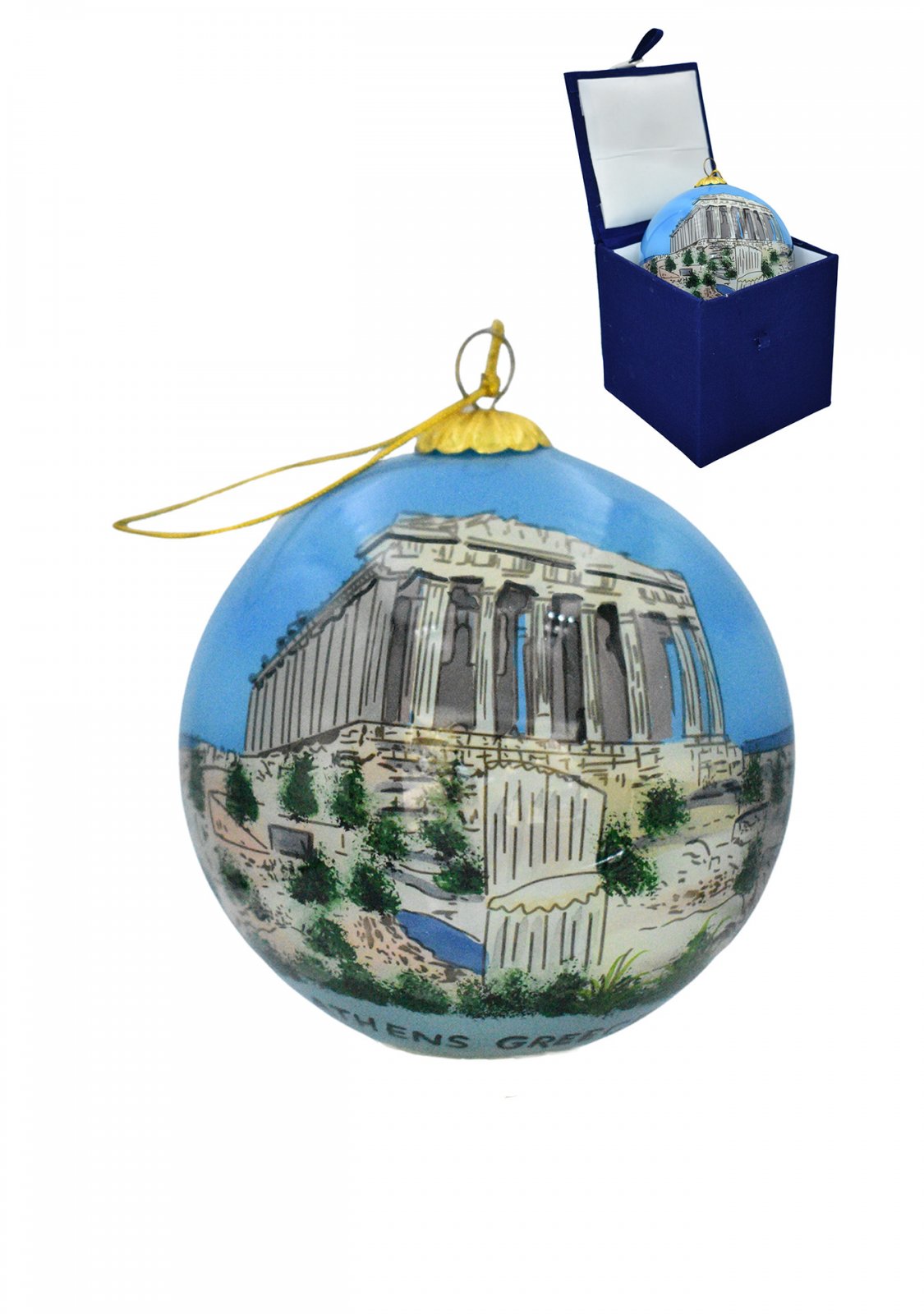 Christmas Ball Parthenon Acropolis ornament tree in a gift box