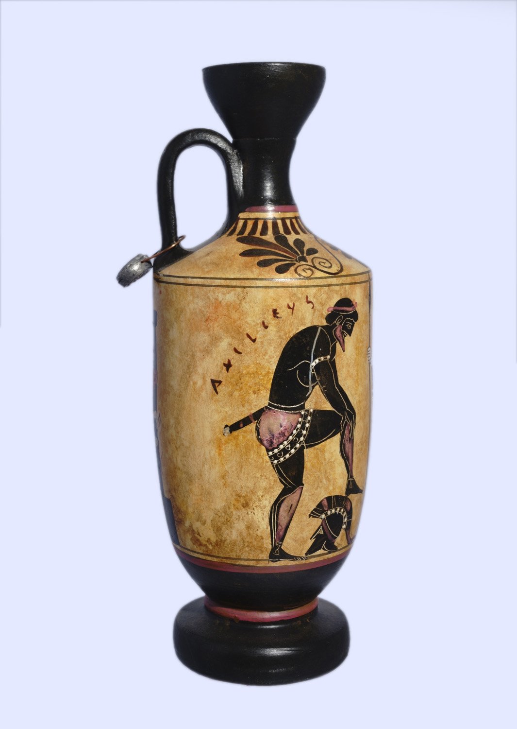 Archaic black-figure lekythos with Achilles and Thetis