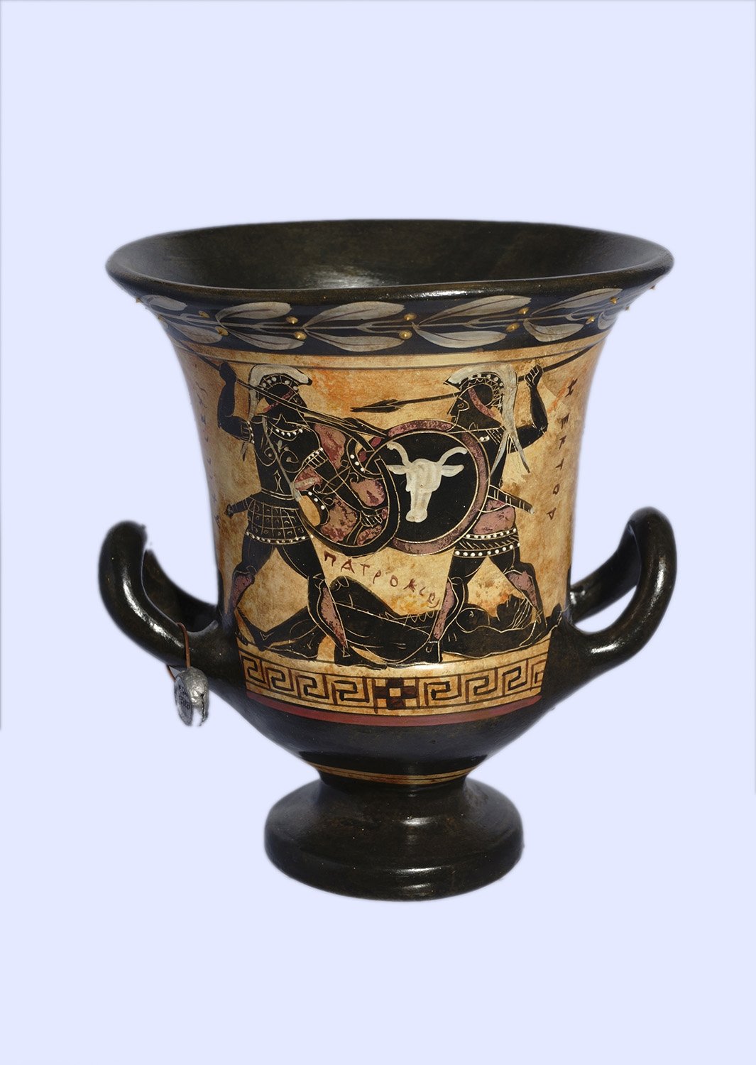 Archaic black-figure crater with Achilles - Hector - Paris