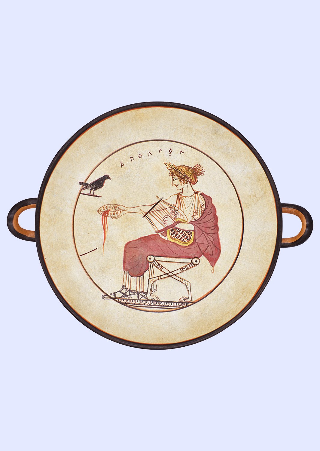 Kylix of Apollo, greek pottery replica