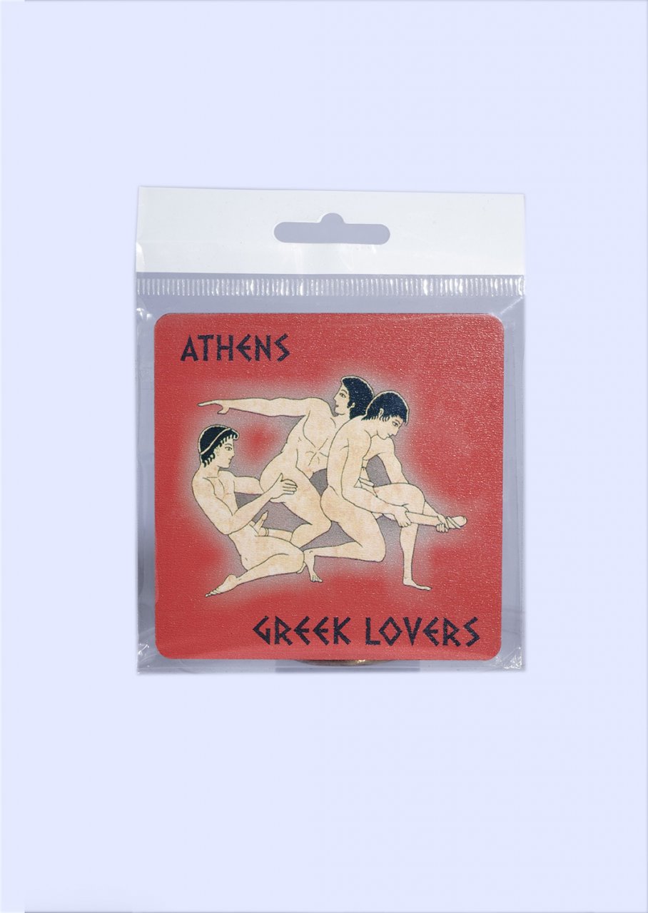 Athens Greece Coaster with Greek Lovers No.1
