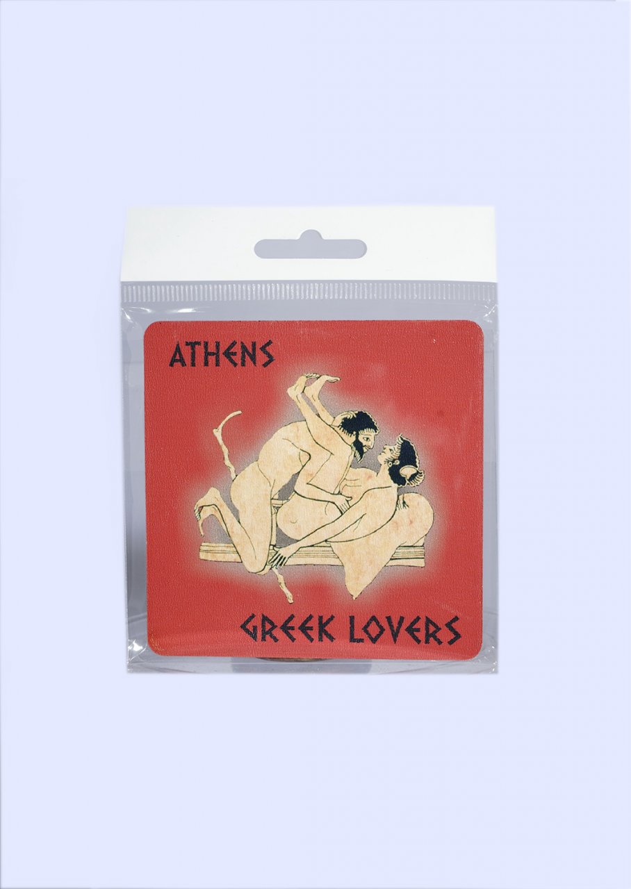Athens Greece Coaster with Greek Lovers No.2