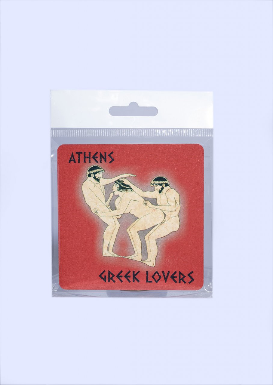 Athens Greece Coaster with Greek Lovers No.3