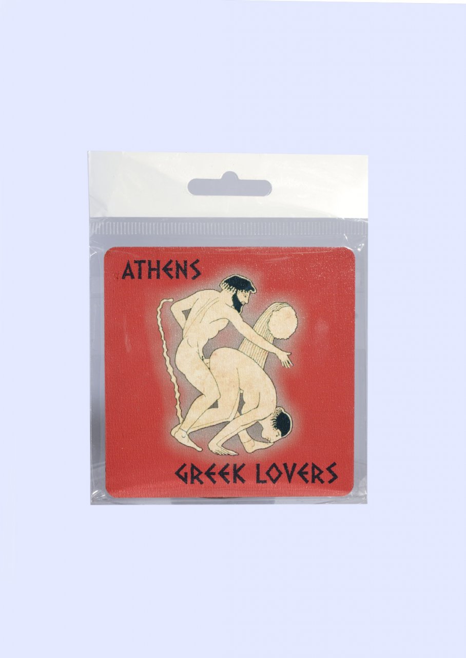 Athens Greece Coaster with Greek Lovers No.4