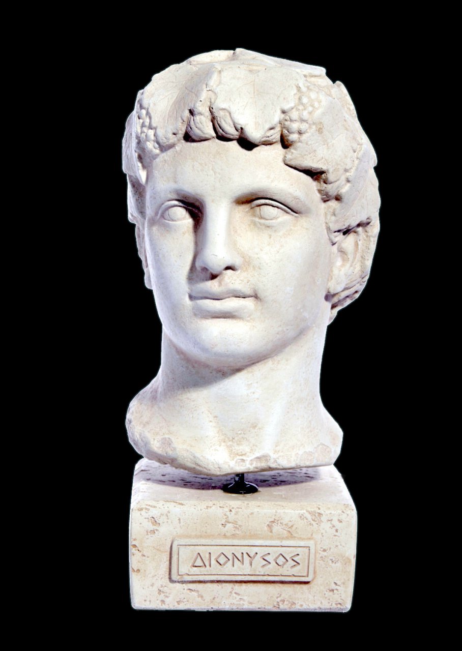 Dionysus greek plaster bust statue