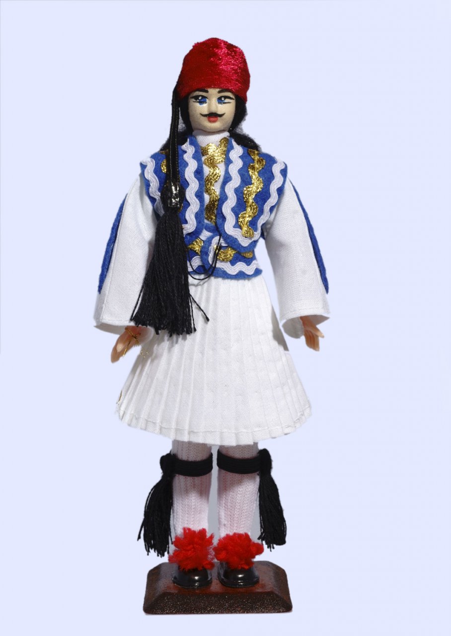 Handmade Large Tsolias Doll-Blue vest