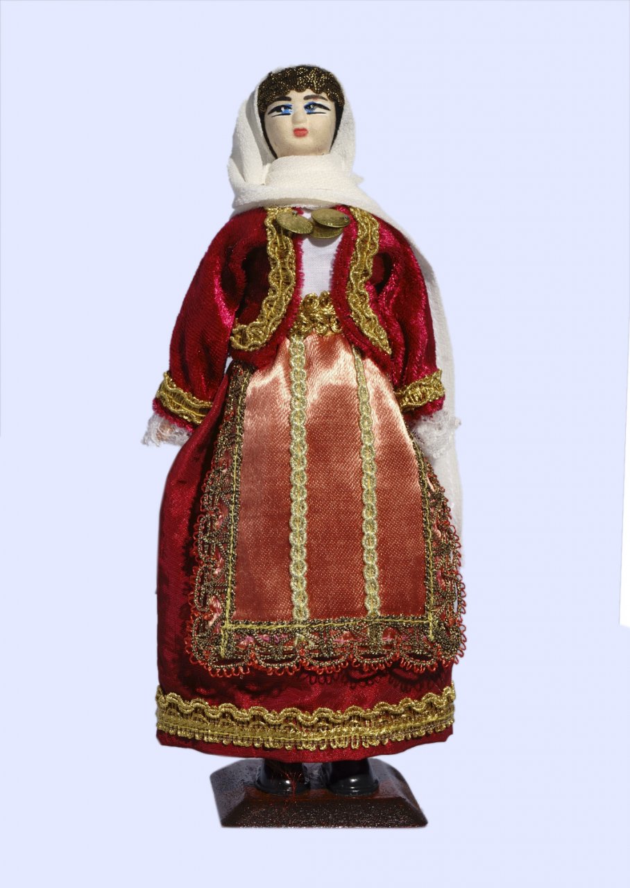 Handmade Large doll of an Athenian woman dressed in traditional greek costume
