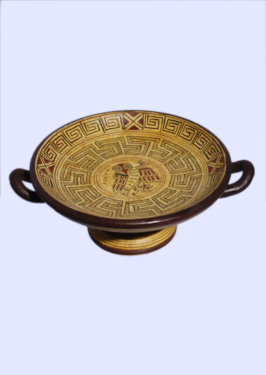 Geometric kylix with owl