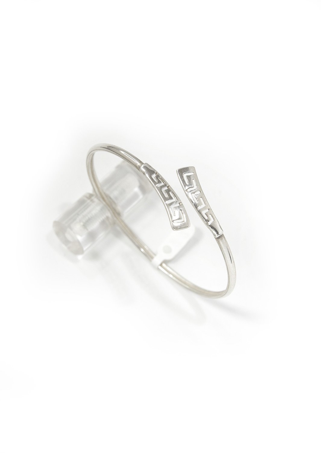 Greek key design - Meander silver cuff bracelet