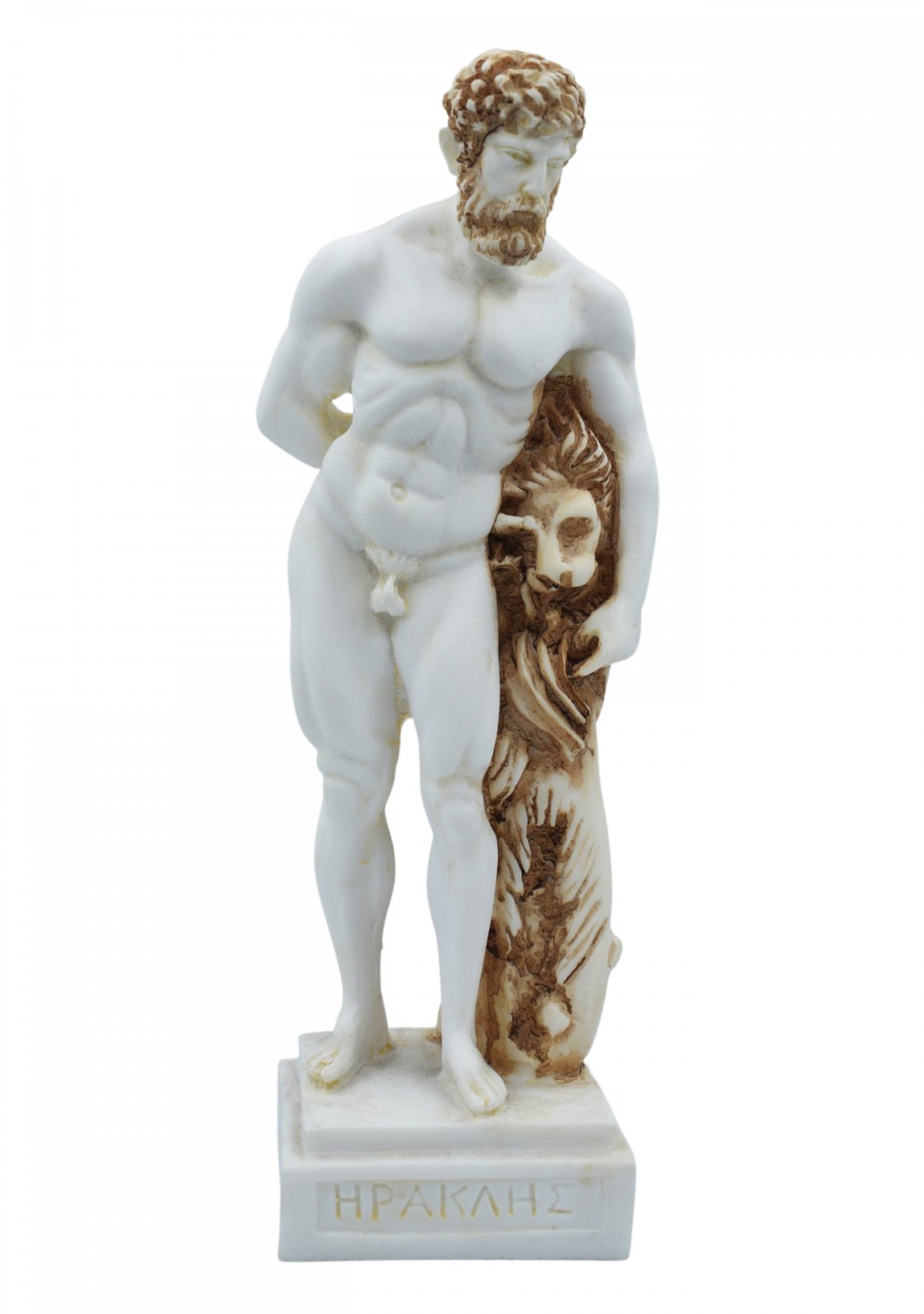 Hercules greek alabaster statue with color