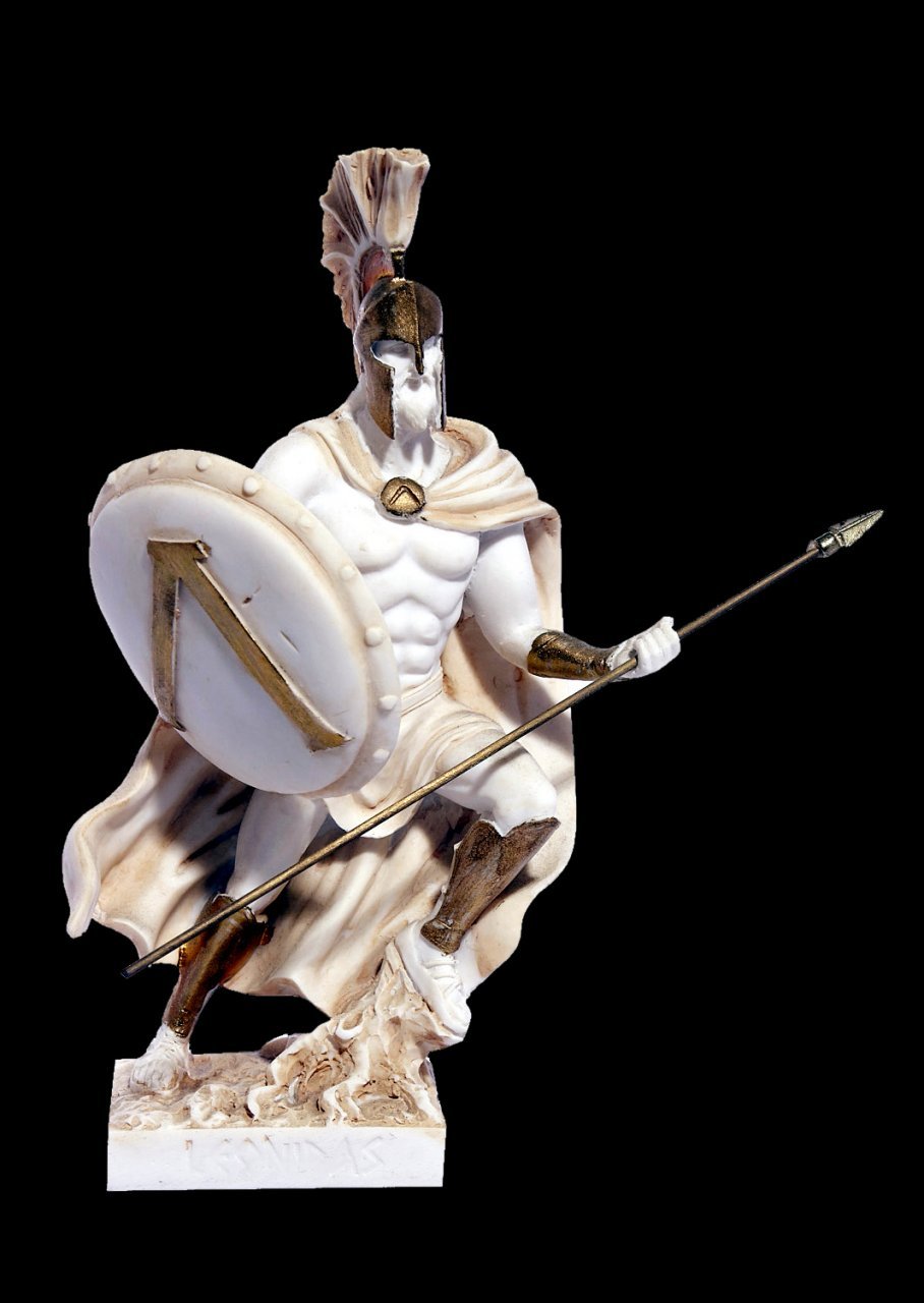 Leonidas king of the Sparta greek alabaster statue