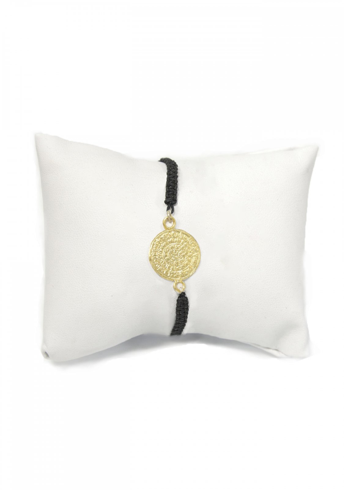 Phaistos Disc gold plated silver macrame bracelet