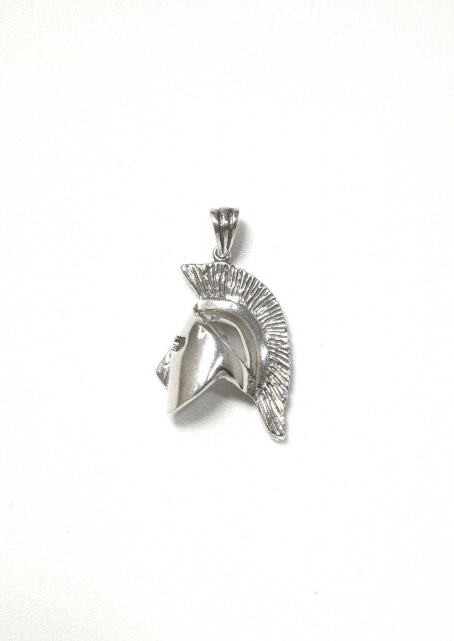 Spartan helmet greek silver pendant