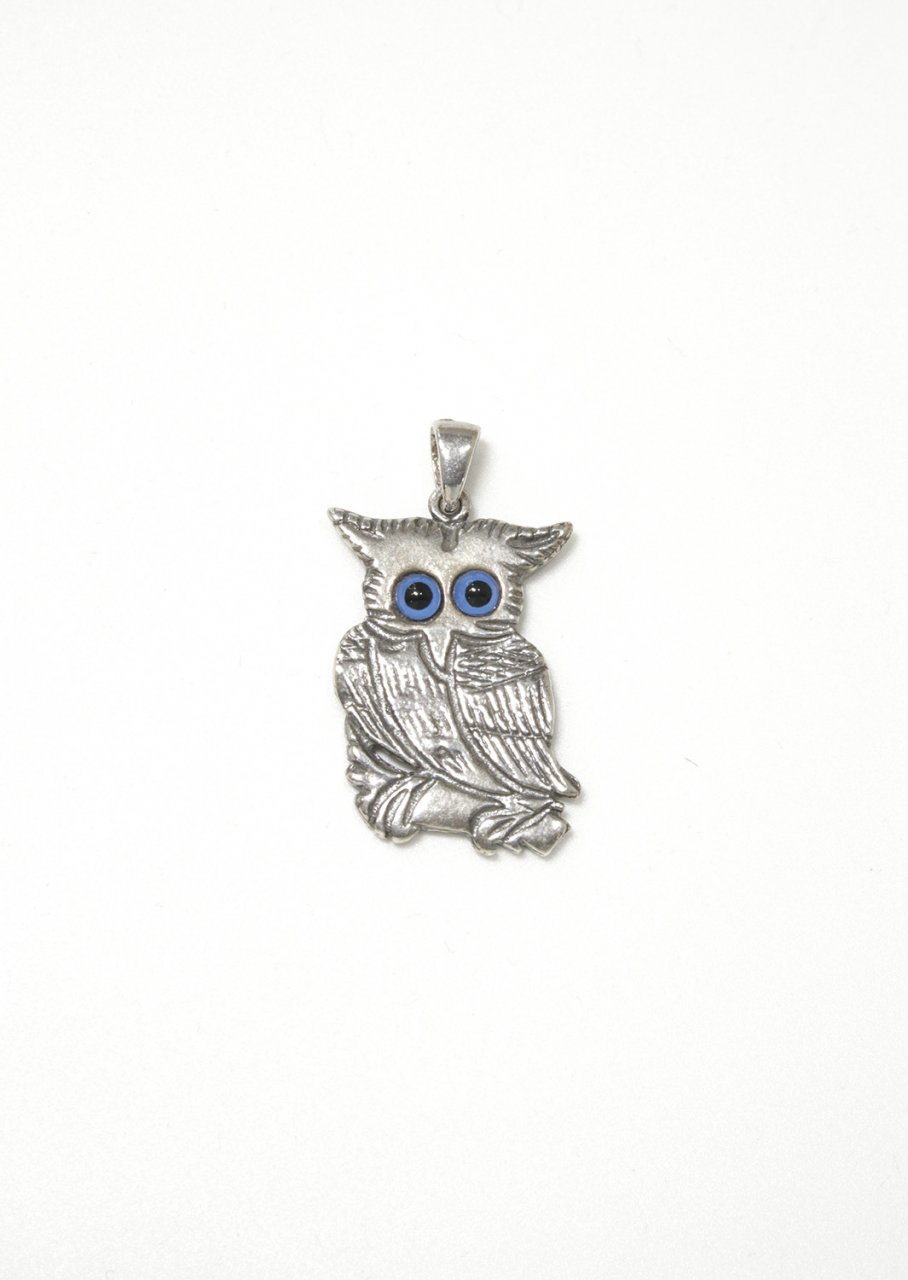 Owl greek silver pendant