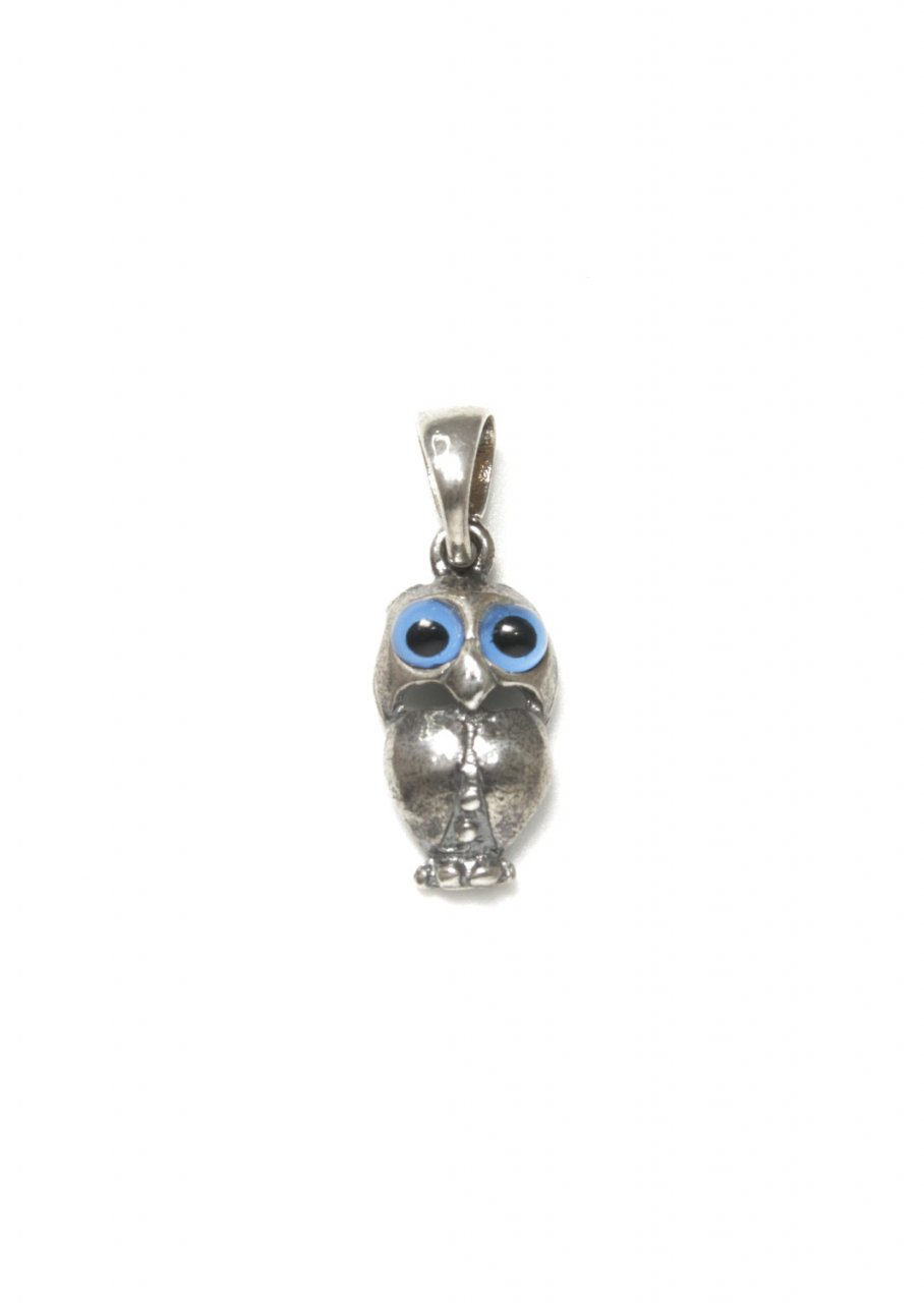 Owl small greek silver pendant