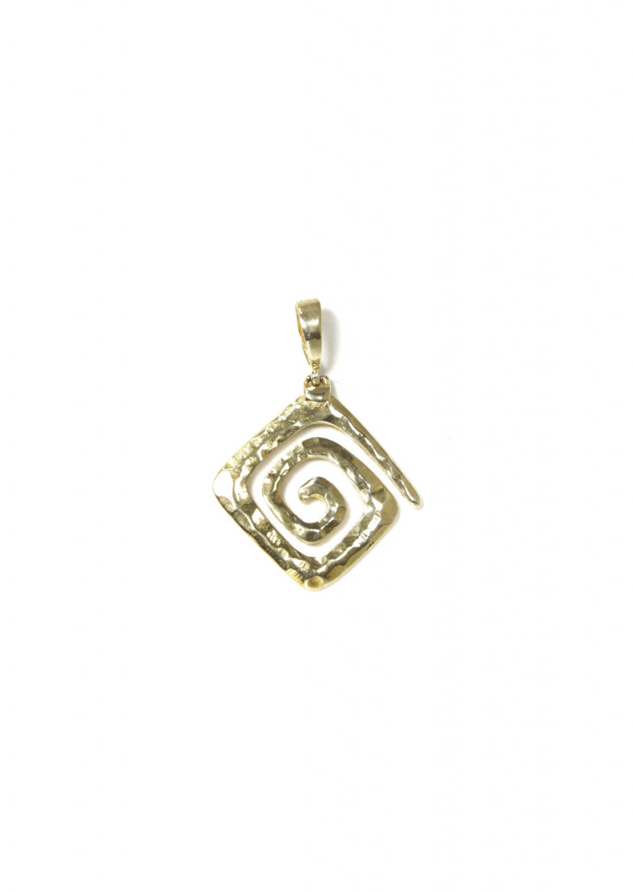 Small Greek Hammered Spiral Pendant Gold Plated