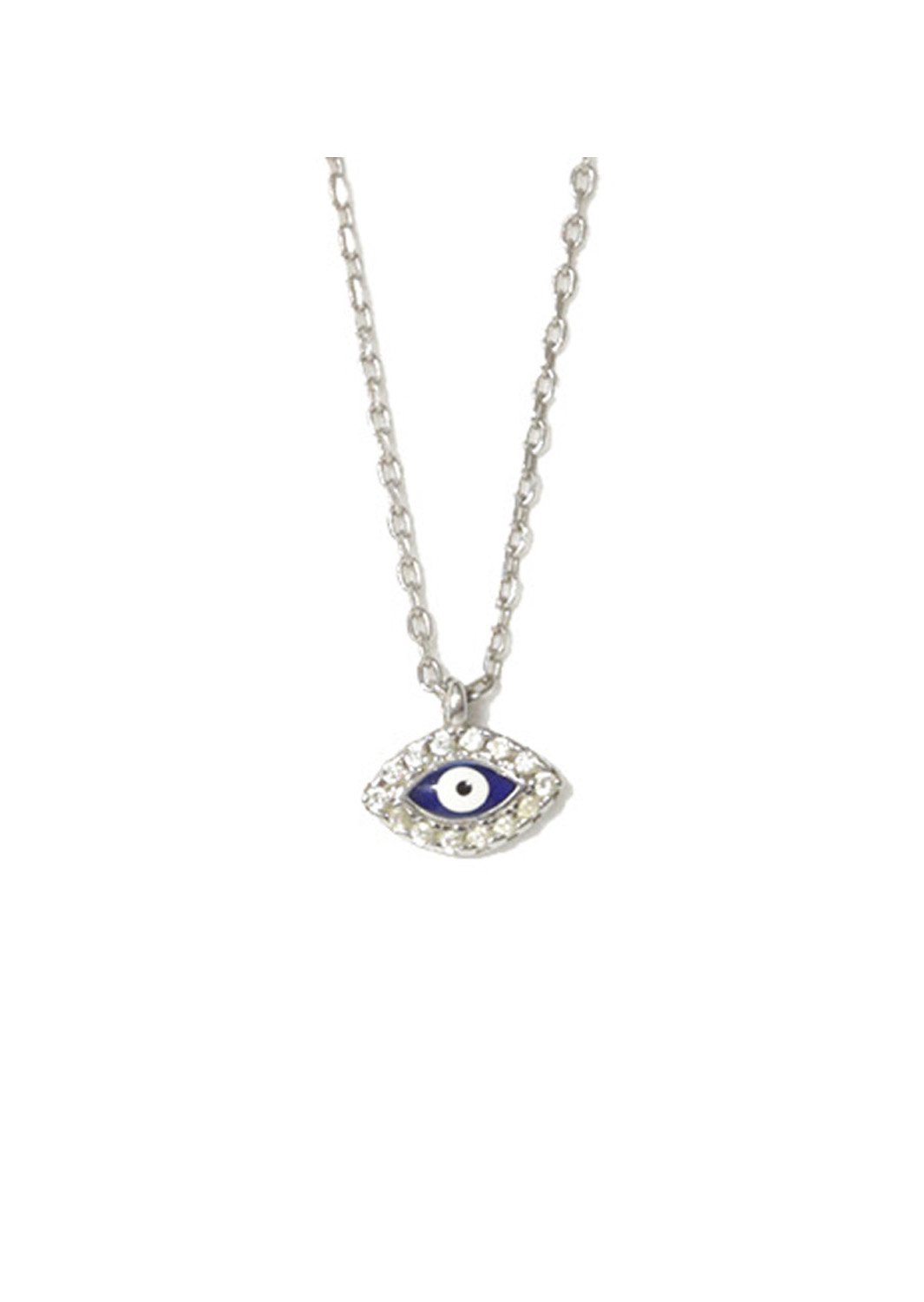Evil eye silver necklace with zircon
