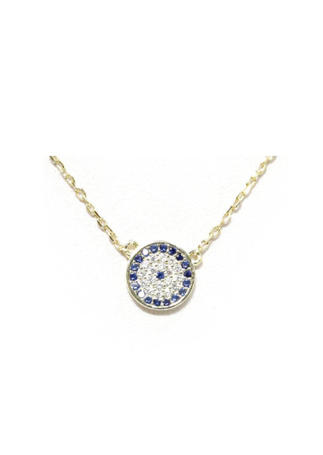 Evil eye gold plated silver necklace with zircon