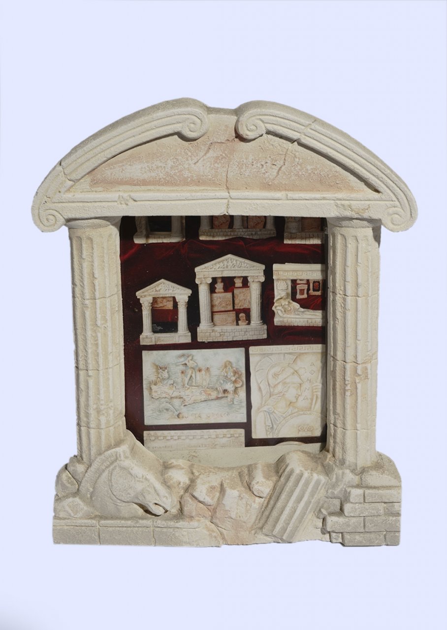 Greek plaster picture frame with Doric columns