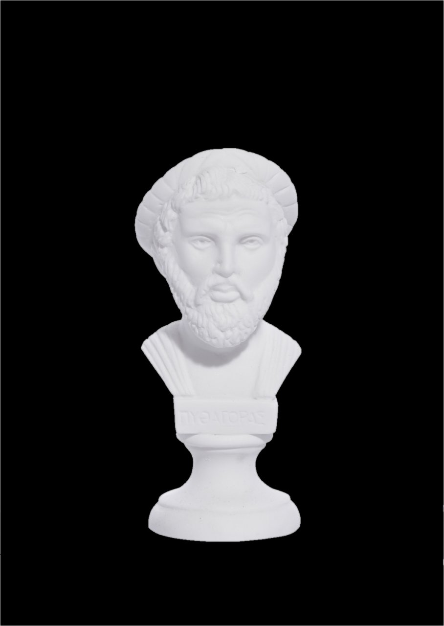 Pythagoras alabaster bust statue