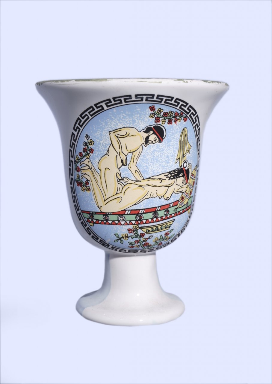 Pythagoras porcelain cup with an erotic scene