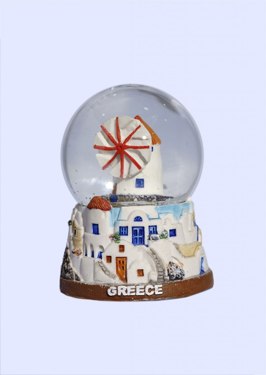 Mykonos Snowglobe - Brown base