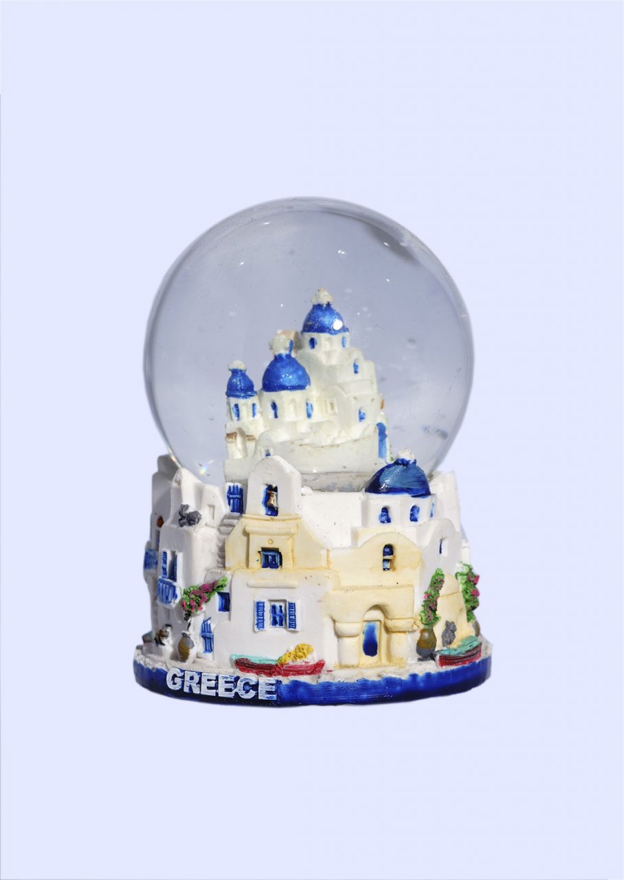 Santorini Snowglobe - Blue base