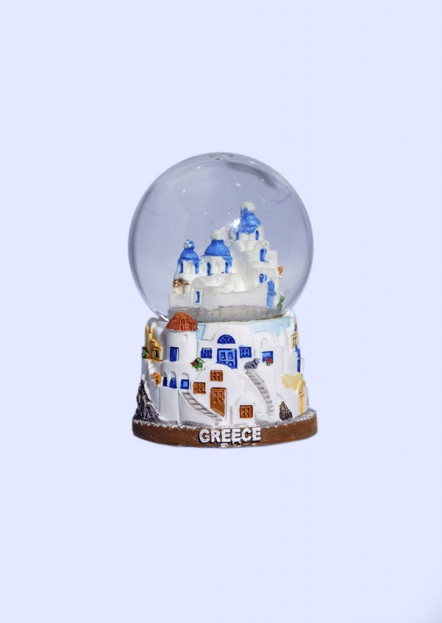 Santorini Snowglobe - Brown base