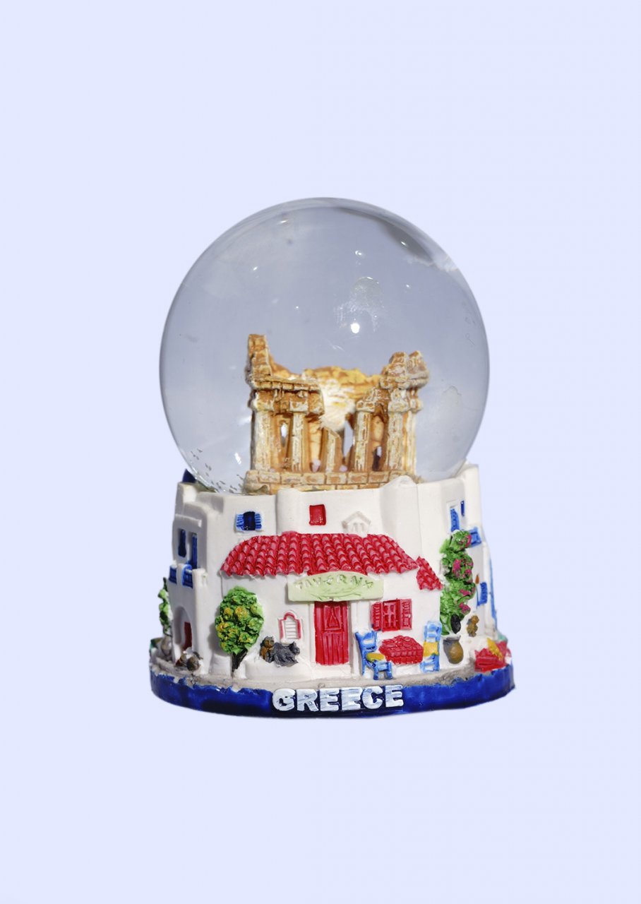 Small Parthenon Snowglobe - Base of traditional greek houses