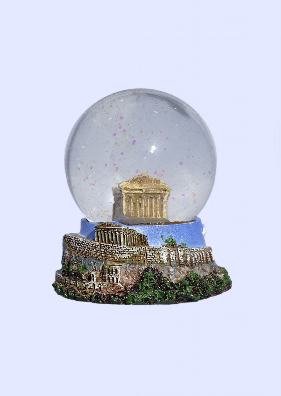 Parthenon Snowglobe - Acropolis, base decorated with relief of Acropolis