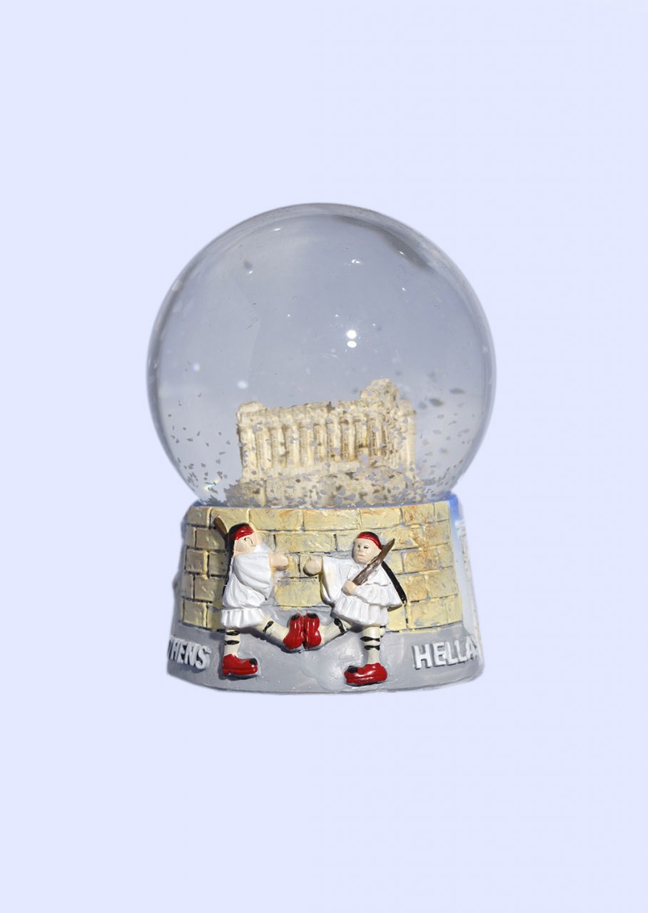 Parthenon Acropolis Snowglobe - Base with iconic greek elements 