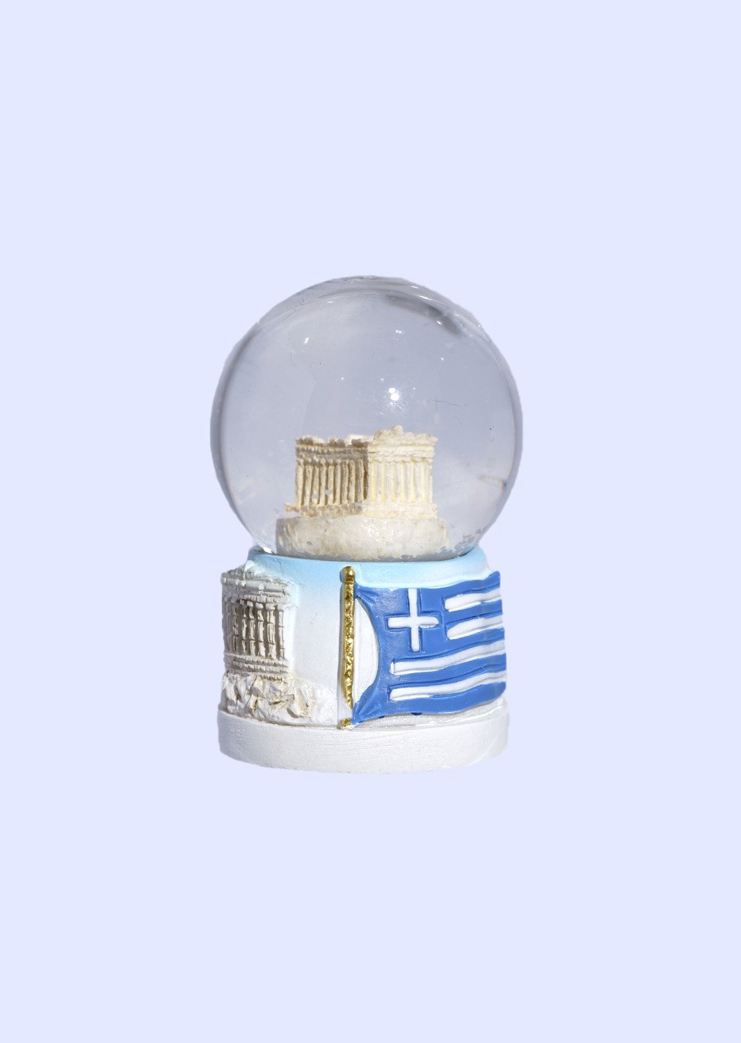 Small Parthenon Acropolis Snowglobe - Base with iconic greek elements 