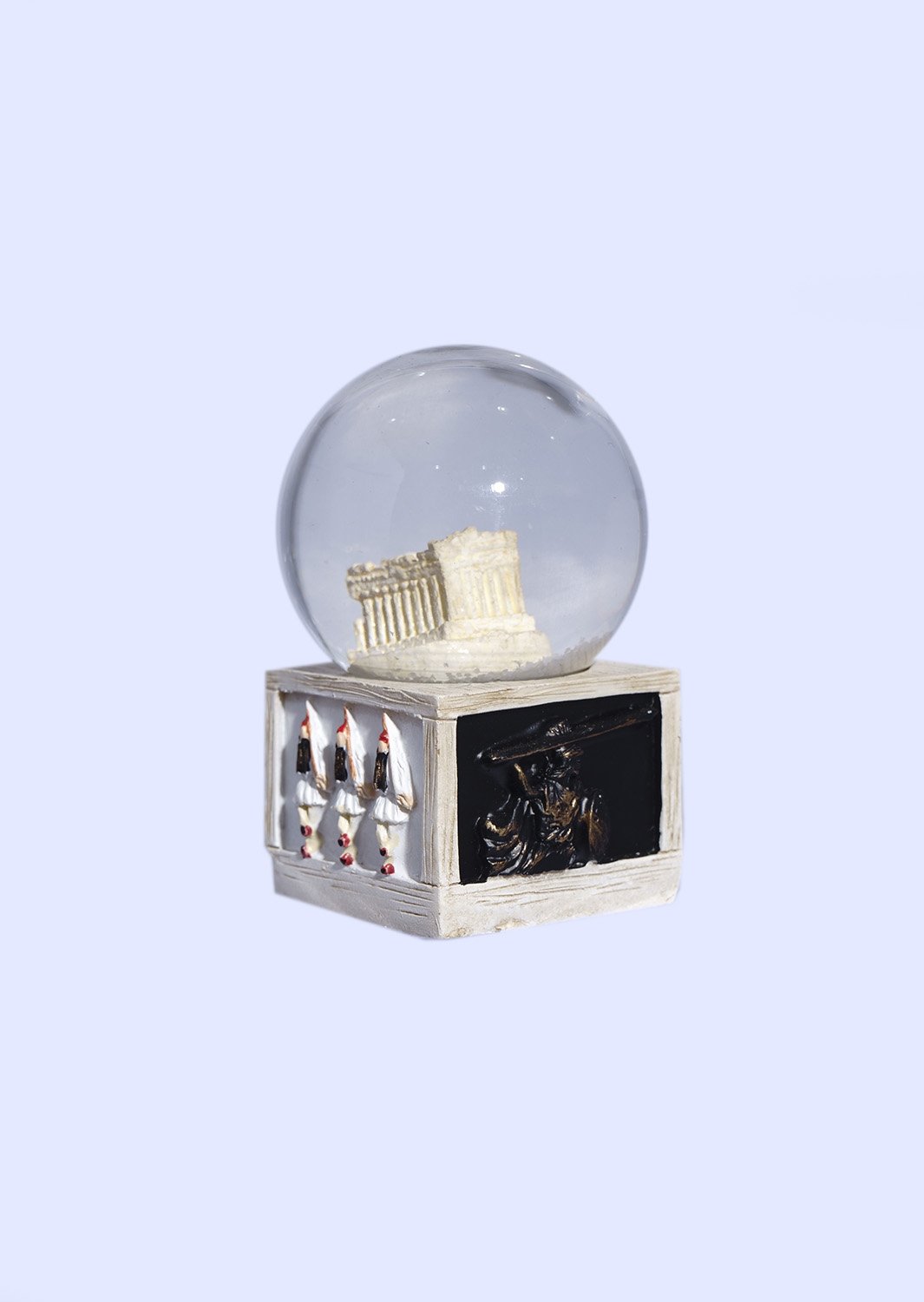 Parthenon Acropolis Snowglobe - Square base with iconic greek elements 