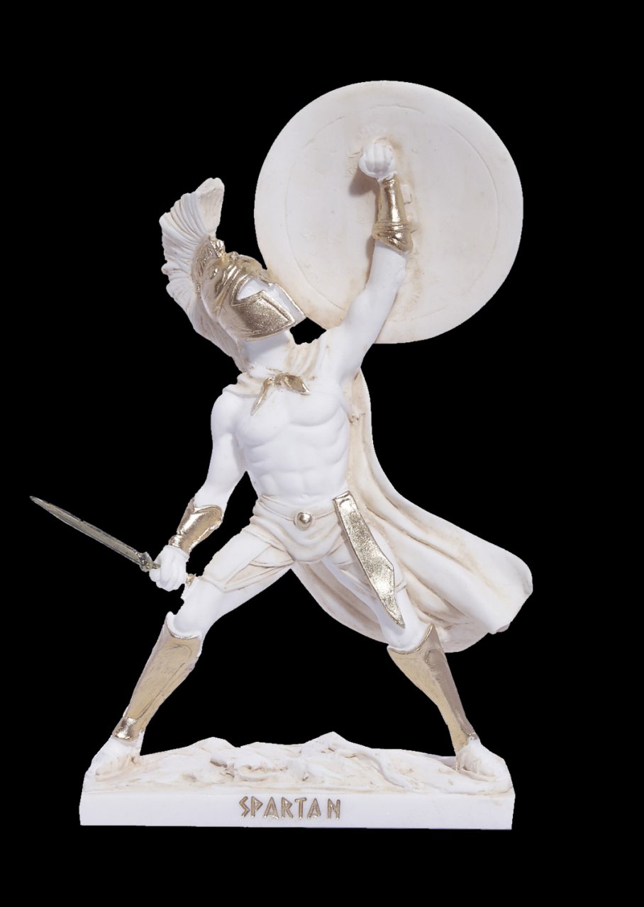 Spartan warrior greek alabaster statue