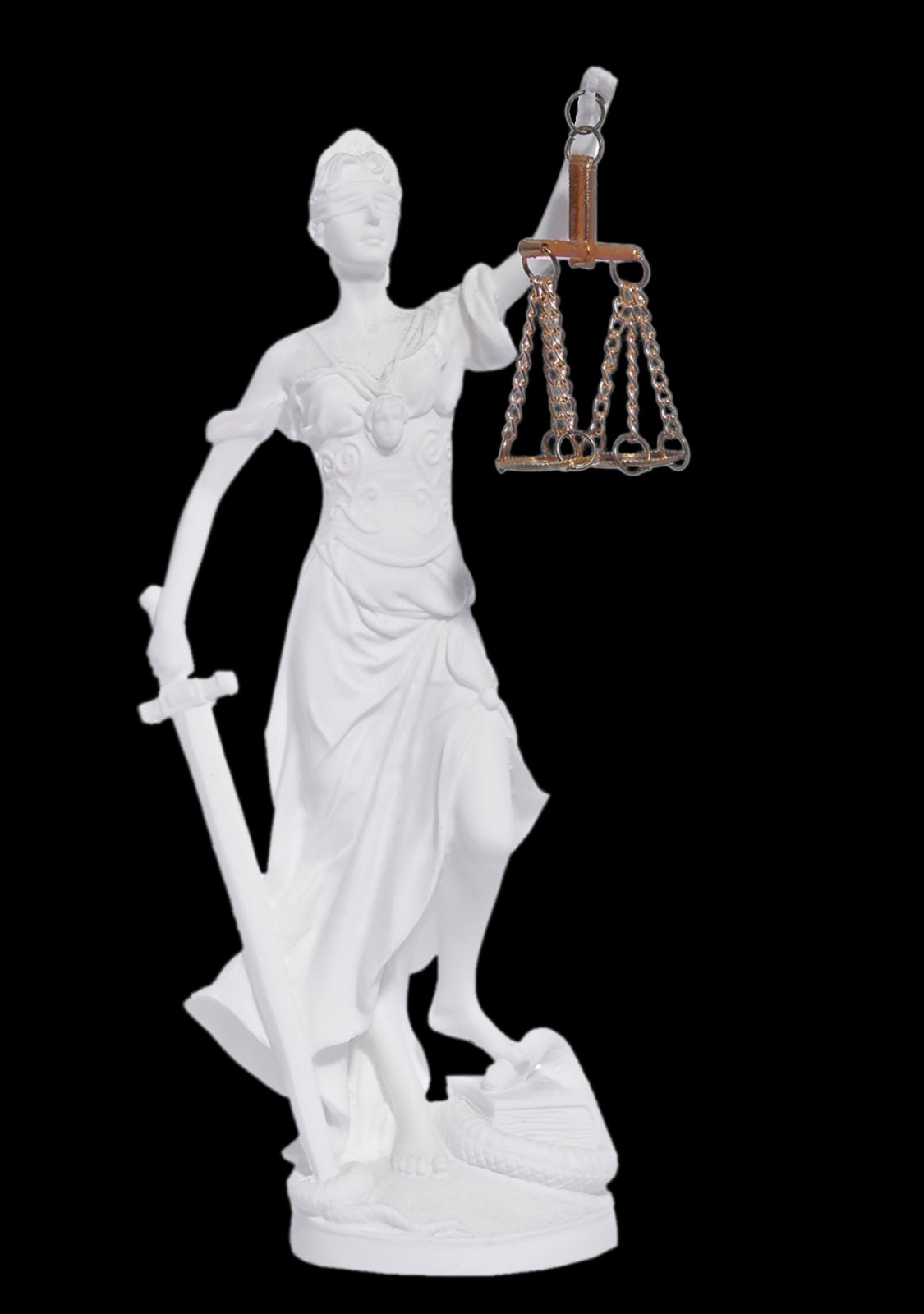 Themis the greek goddess of justice, holding the Scales of Justice and a sword